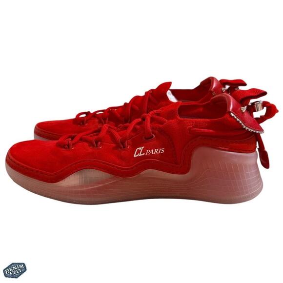 Christian Louboutin Arpoador Sneakers Red Men’s 10.5 Mesh Suede $1295‎ MSRP NEW main image 15